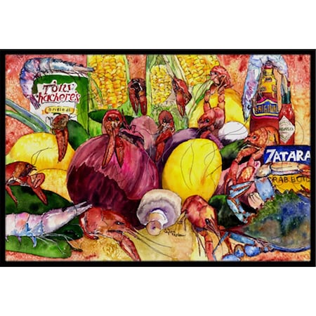 Carolines Treasures Crawfish With Spices And Corn Indoor and Outdoor Mat- 18 x 27 in. 8698MAT